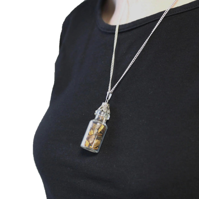 Bottled Gemstones Necklace - Tiger Eye Spirit Journeys Gifts