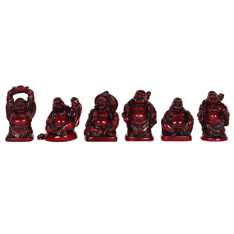 Box of 6 Red Resin Buddhas Unbranded