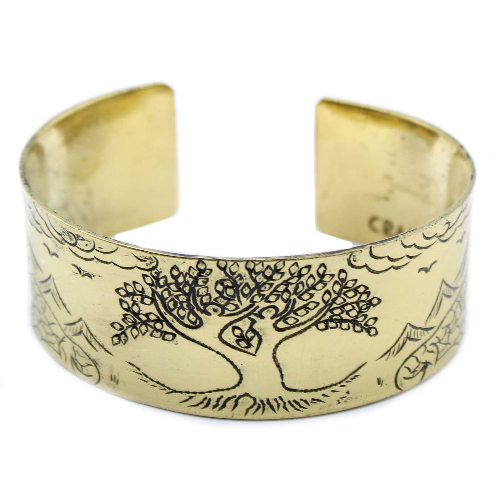 Brass Tibetan Mantra Bracelet - Tree of Life Spirit Journeys