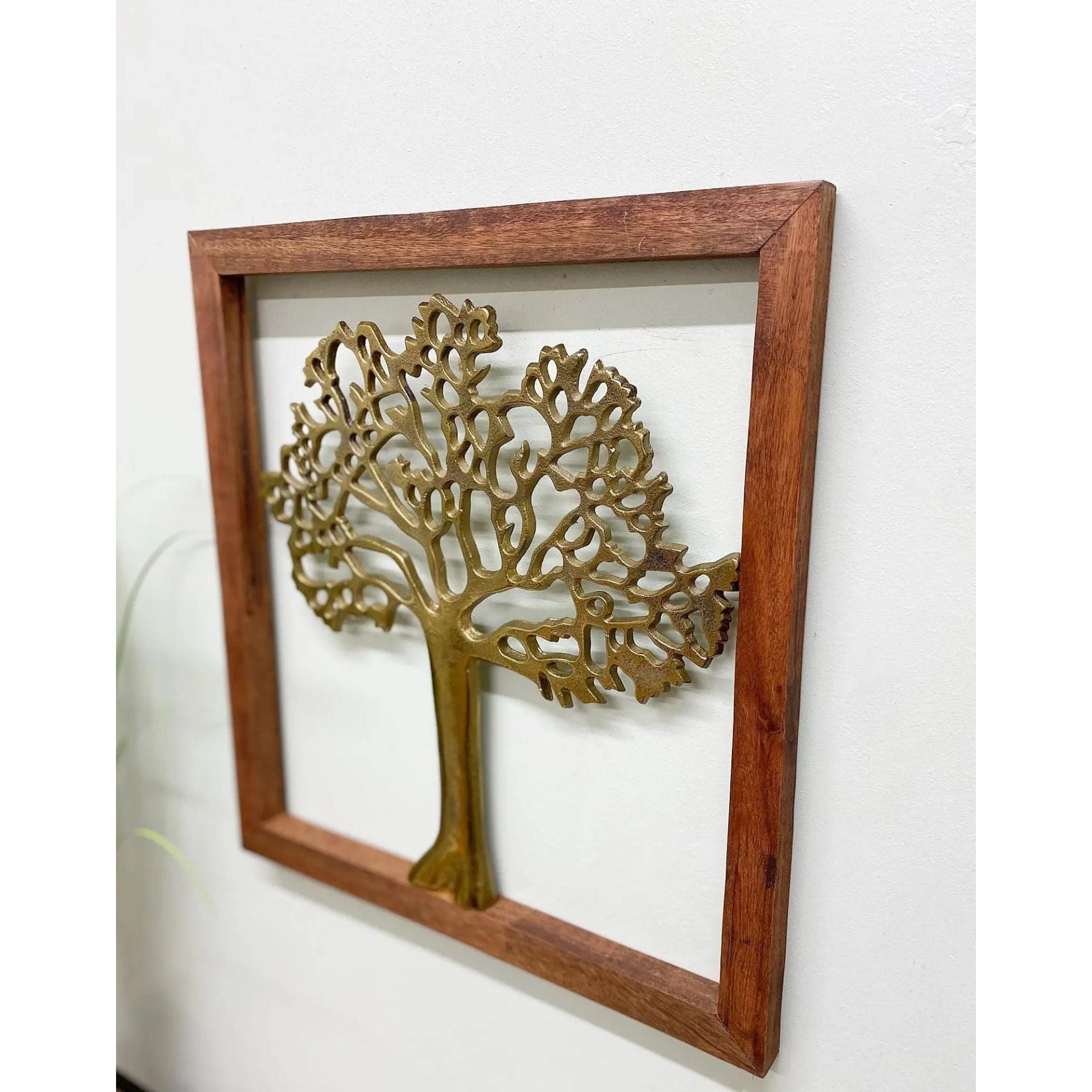 Brass Tree Of Life In Wooden Frame Spirit Journeys Gifts