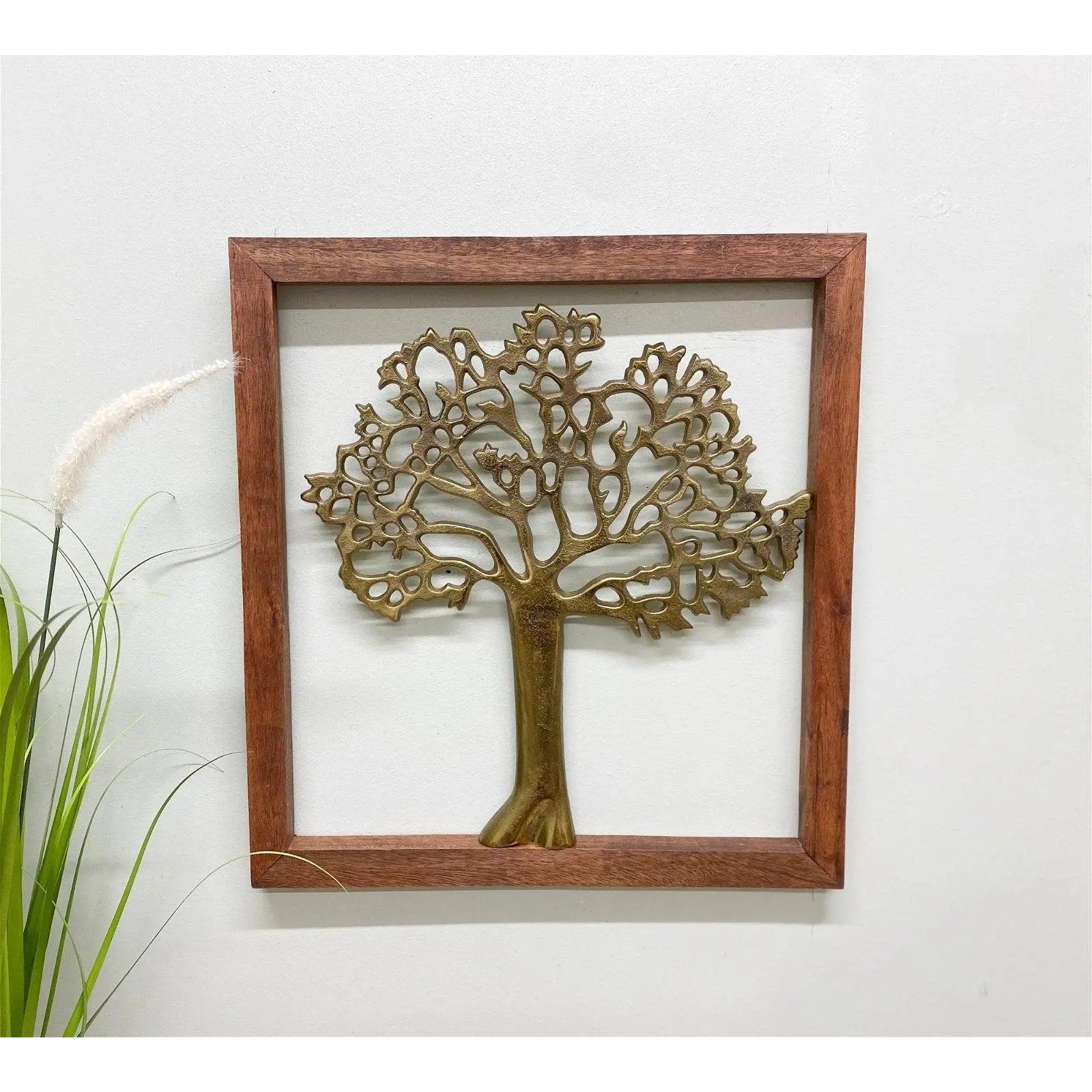 Brass Tree Of Life In Wooden Frame Spirit Journeys Gifts