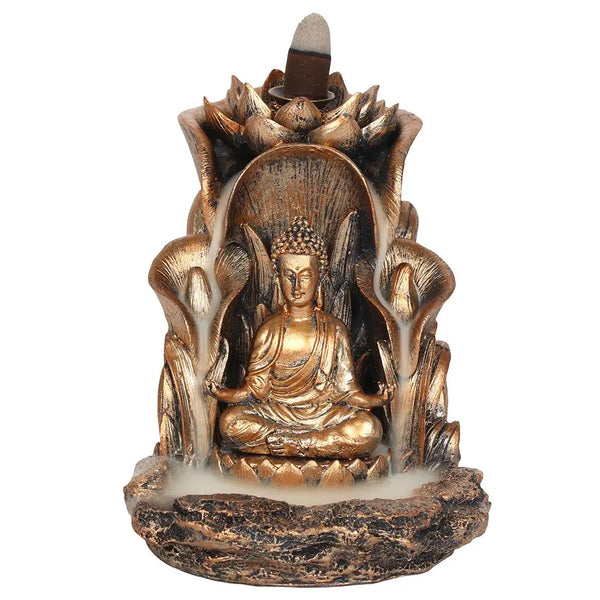 Bronze Buddha Backflow Incense Burner Spirit Journeys Gifts