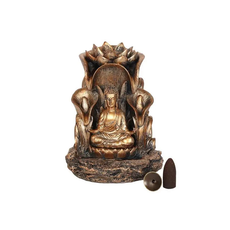 Bronze Buddha Backflow Incense Burner Spirit Journeys Gifts