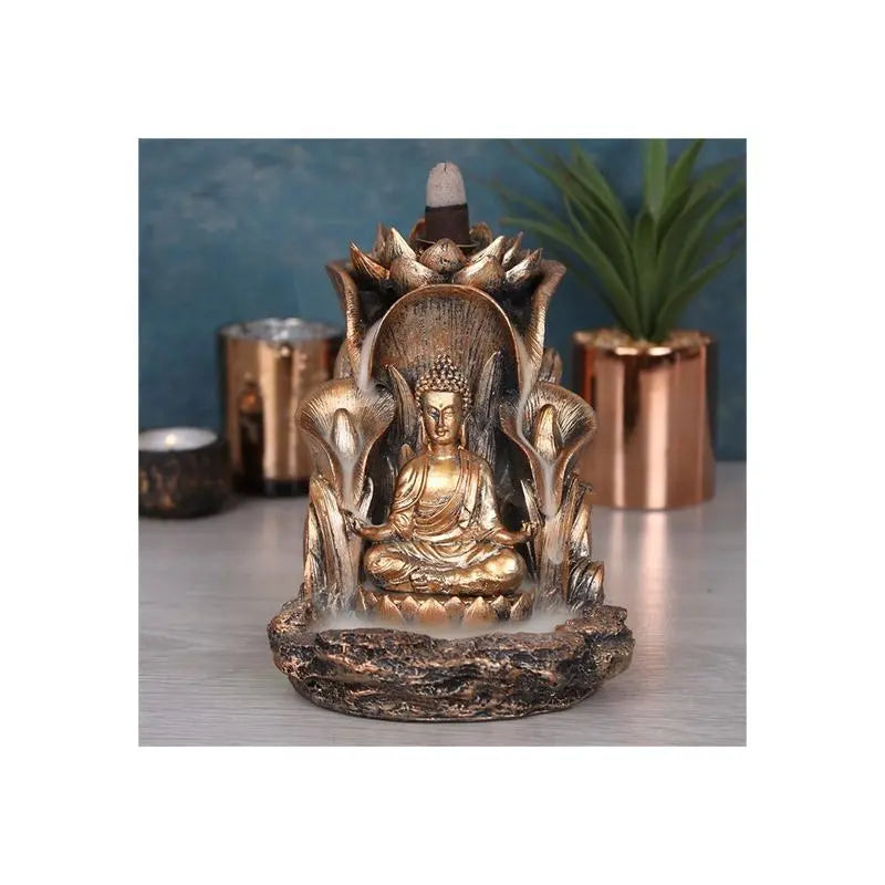 Bronze Buddha Backflow Incense Burner Spirit Journeys Gifts