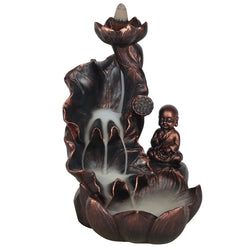 Bronze Effect Buddha Backflow Incense Burner Spirit Journeys Gifts