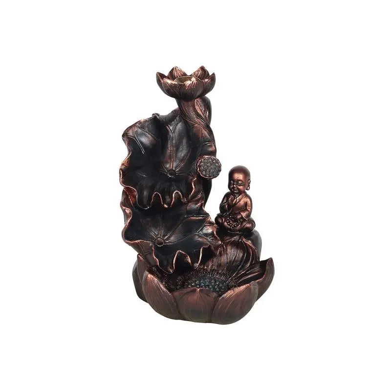 Bronze Effect Buddha Backflow Incense Burner Spirit Journeys Gifts