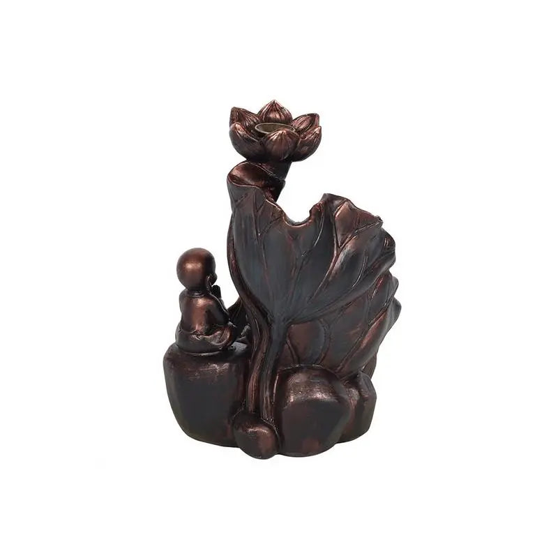 Bronze Effect Buddha Backflow Incense Burner Spirit Journeys Gifts