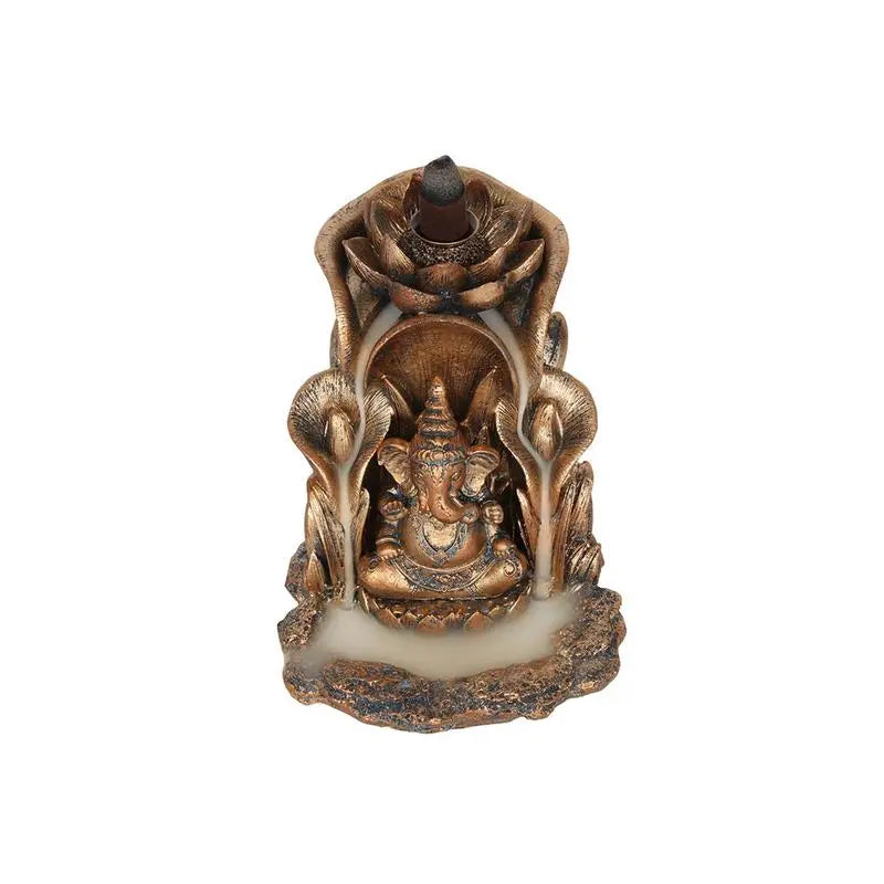 Bronze Ganesh Backflow Incense Burner Spirit Journeys Gifts