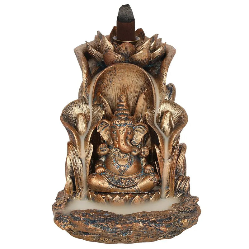 Bronze Ganesh Backflow Incense Burner Unbranded