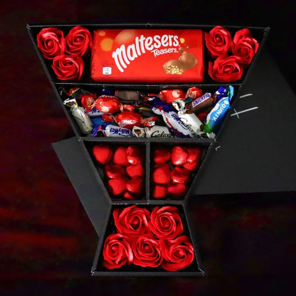 Celebrations Signature Chocolate Bouquet With Red Roses HamperWell