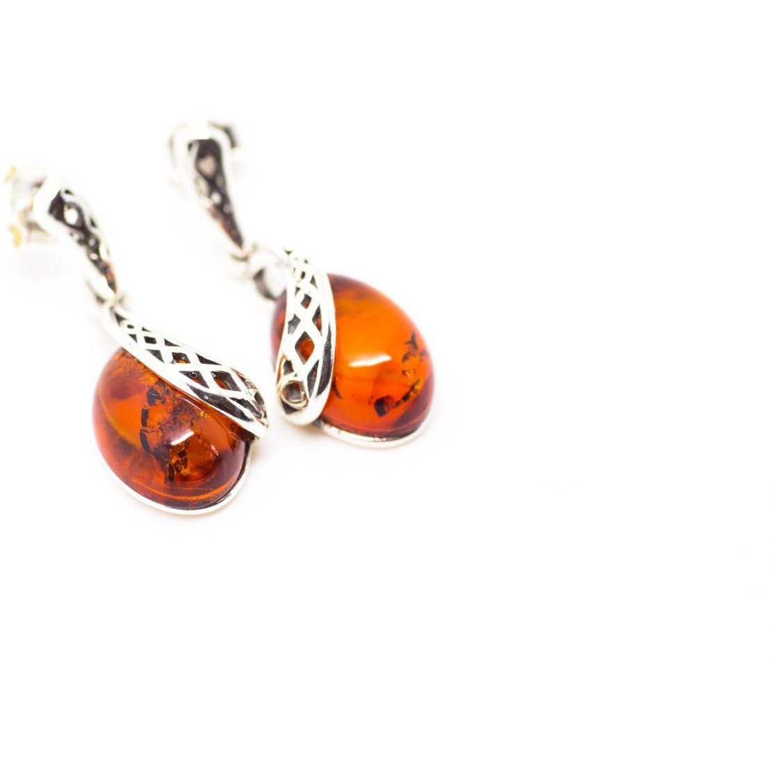 Celtic Pattern Amber Earrings Spirit Journeys