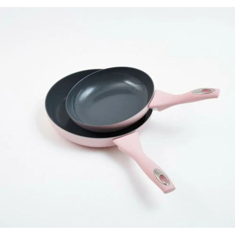 Cermalon 5-Piece Matt Blush Pink with Grey Sparkle Ceramic Non-Stick Pan Set Cermalon