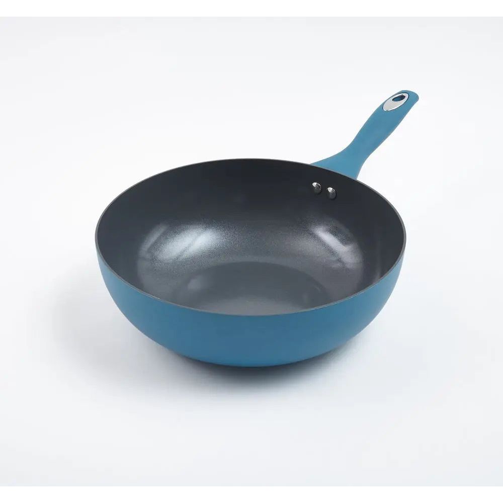 Cermalon Non Stick Wok Teal Blue Cermalon