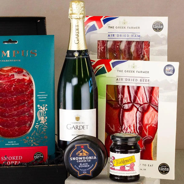 Champagne, Charcuterie and Cheese Hamper Spirit Journeys Gifts