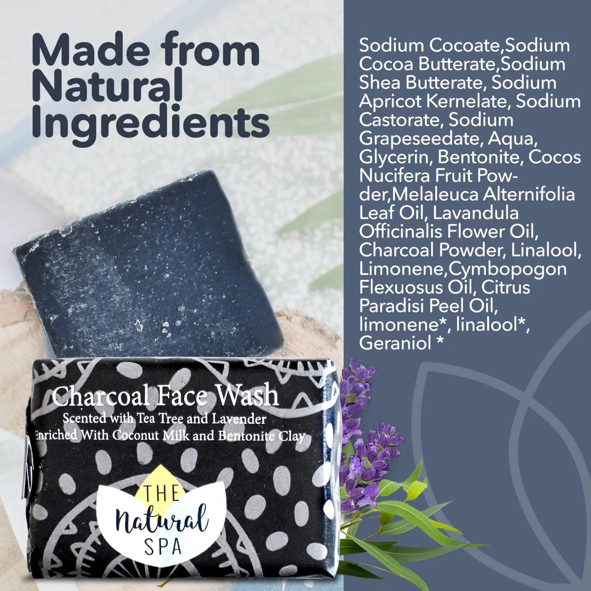 Charcoal Face Wash Bar - naturally detoxifying Spirit Journeys Gifts