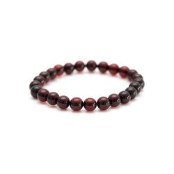 Cherry Red Amber Sphere Bead Bracelet Spirit Journeys Gifts