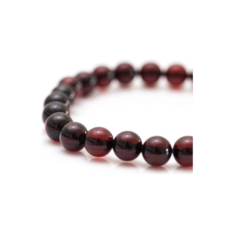 Cherry Red Amber Sphere Bead Bracelet Spirit Journeys Gifts
