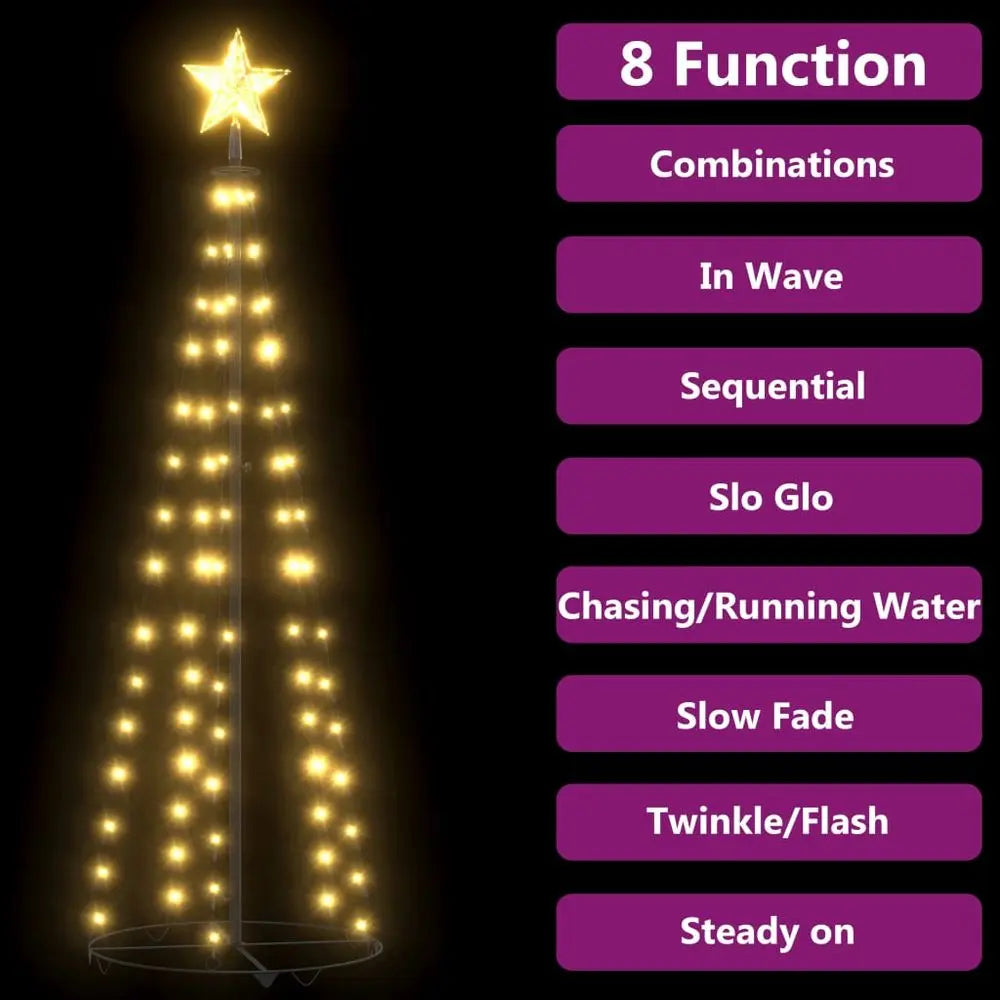 Christmas Cone Tree 70 Warm White LEDs Decoration 50x120 cm & 50x150 c, vidaXL