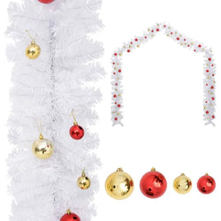 Christmas Garland Decorated with Baubles 5 m to 10 m vidaXL