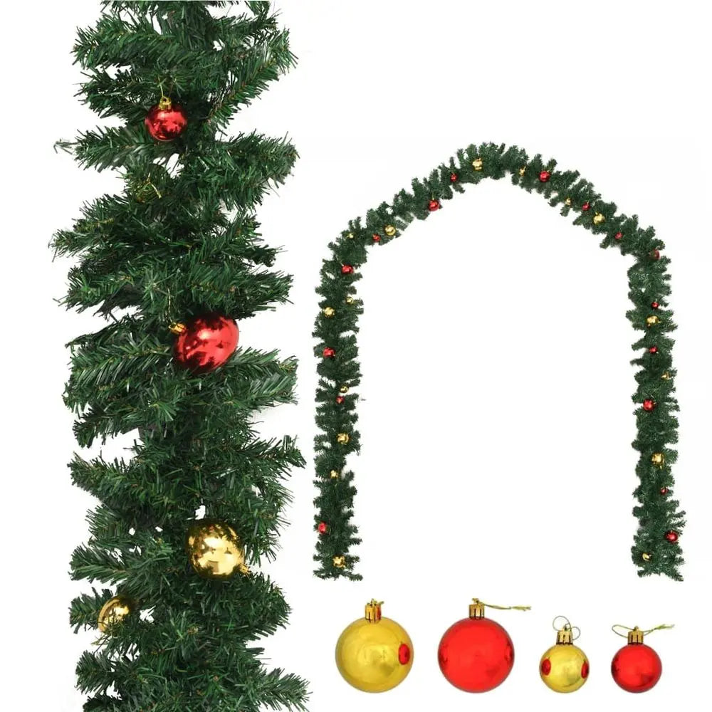 Christmas Garland Decorated with Baubles 5 m to 10 m vidaXL