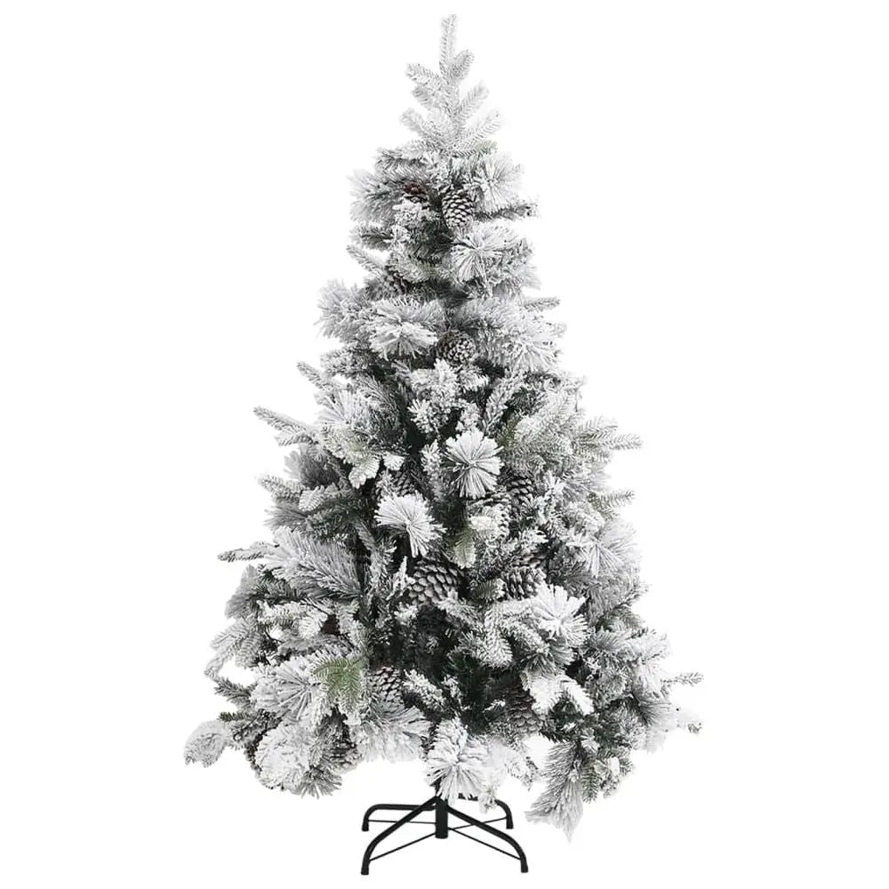 Christmas Tree with Flocked Snow&Cones 120 cm to 225cm PVC&PE vidaXL