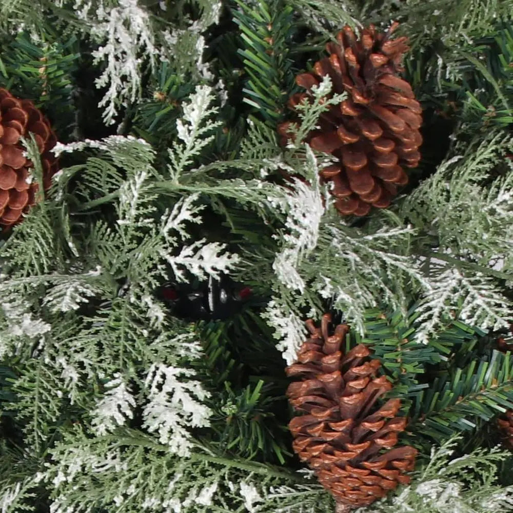 Christmas Tree with Pine Cones Green and White 120 cm to 225 cm PVC&PE vidaXL