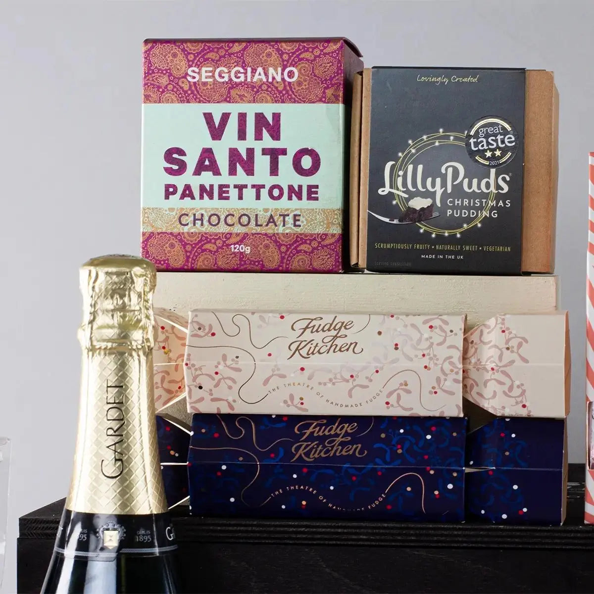 Classic Christmas Hamper with Champagne and Panettone Spirit Journeys Gifts