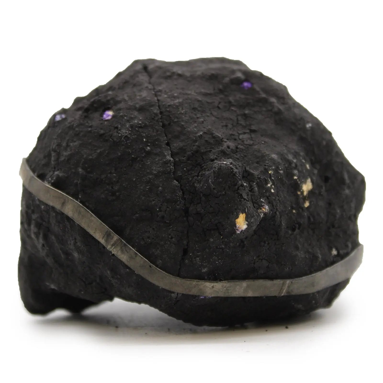 Coloured Calsite Geodes - Black Rock - Purple Spirit Journeys Gifts