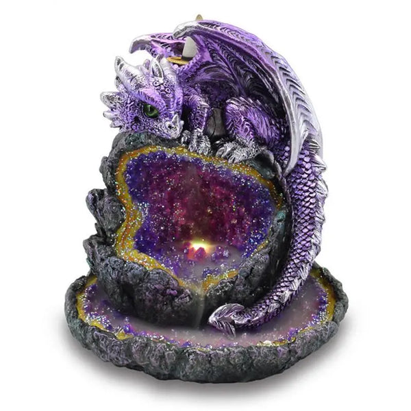 Crystal Cave Purple Dragon LED Backf20 Incense Burner Spirit Journeys Gifts