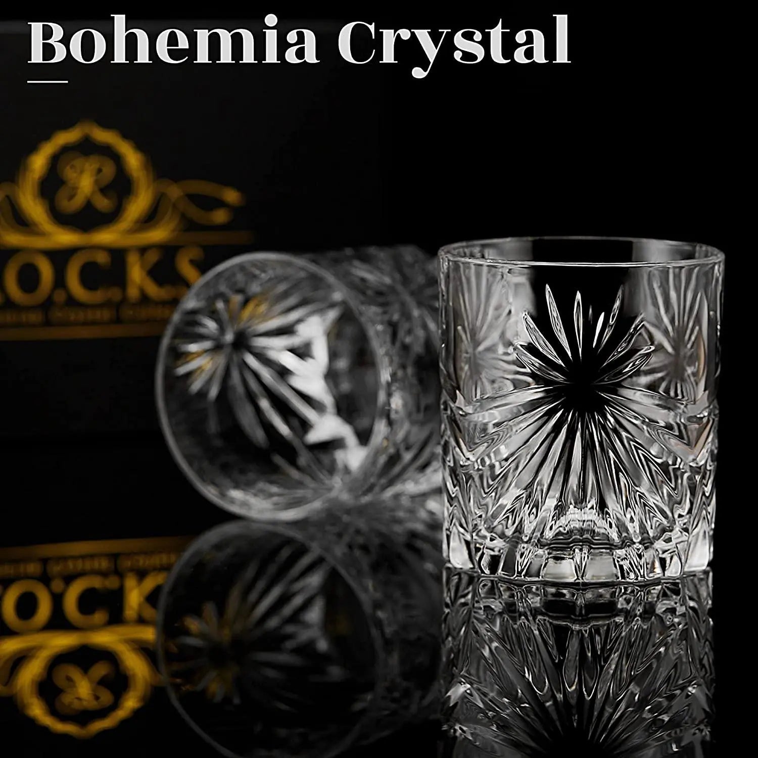 Crystal Whiskey Glasses - Set of 2 Soleil Glass Tumblers (10.7oz) Spirit Journeys Gifts