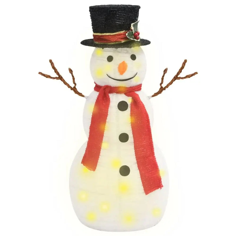 Decorative Christmas Snowman Figure with LED Luxury Fabric 90cm to 180 cm vidaXL