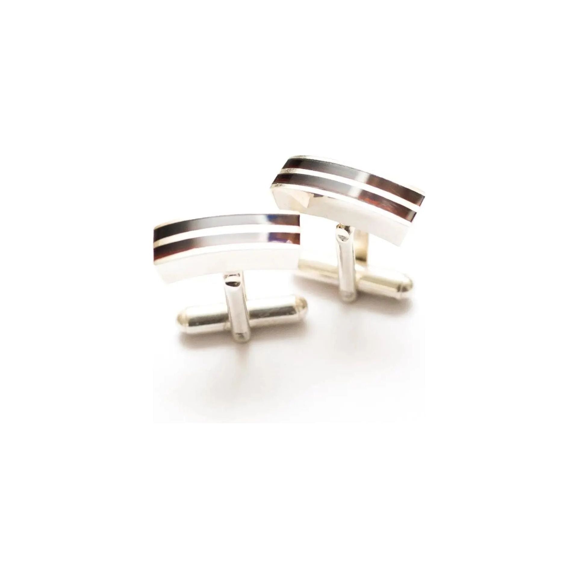 Double Stripe Amber Cufflinks Spirit Journeys Gifts