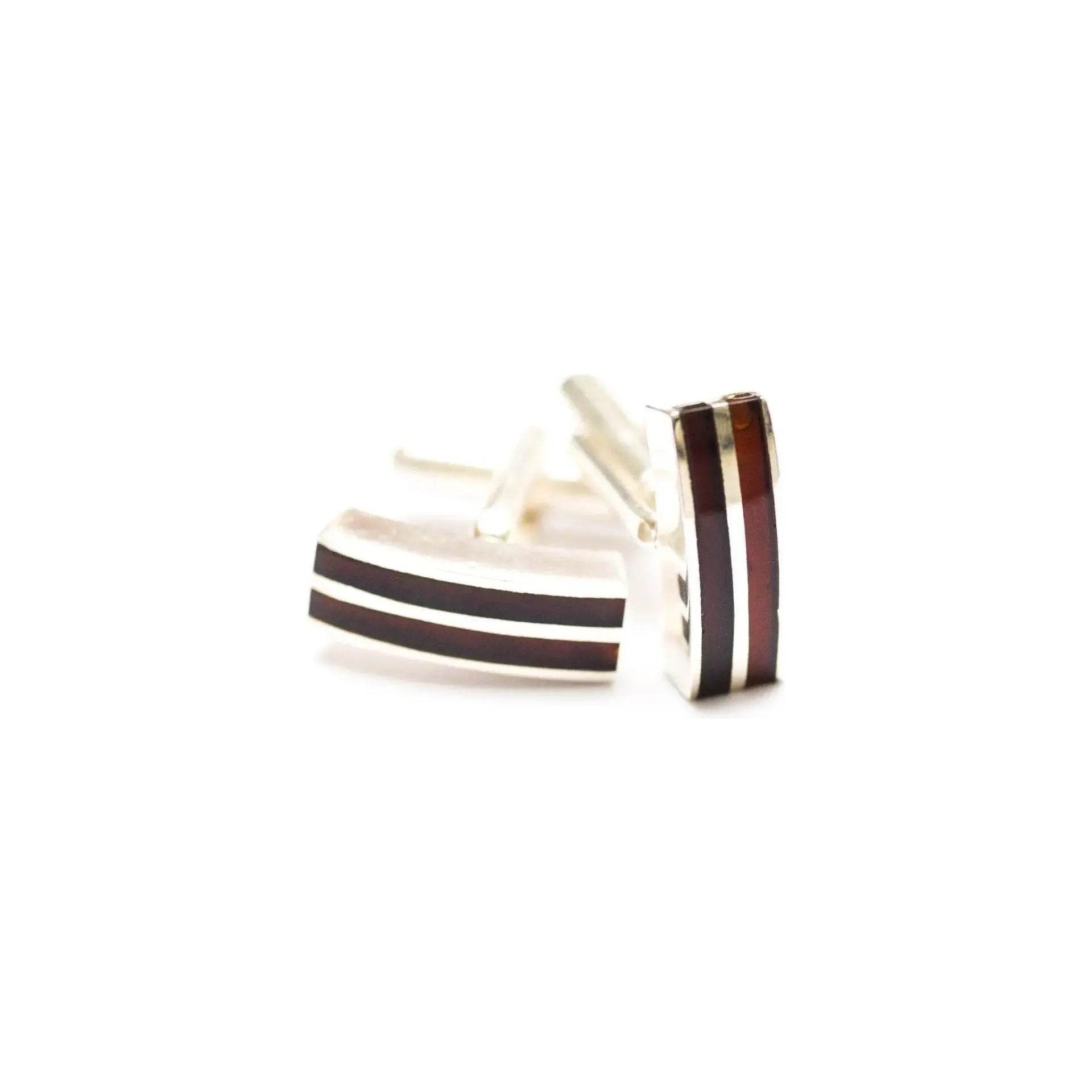 Double Stripe Amber Cufflinks Spirit Journeys Gifts