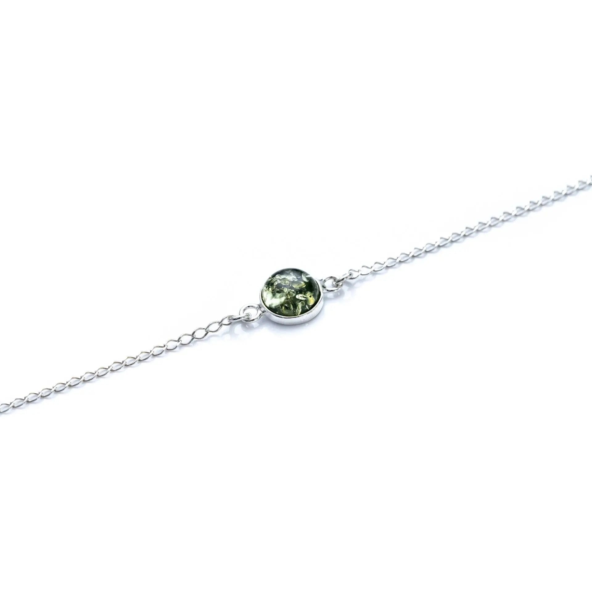 ESSENTIALS Green Amber Link Chain Bracelet Spirit Journeys Gifts