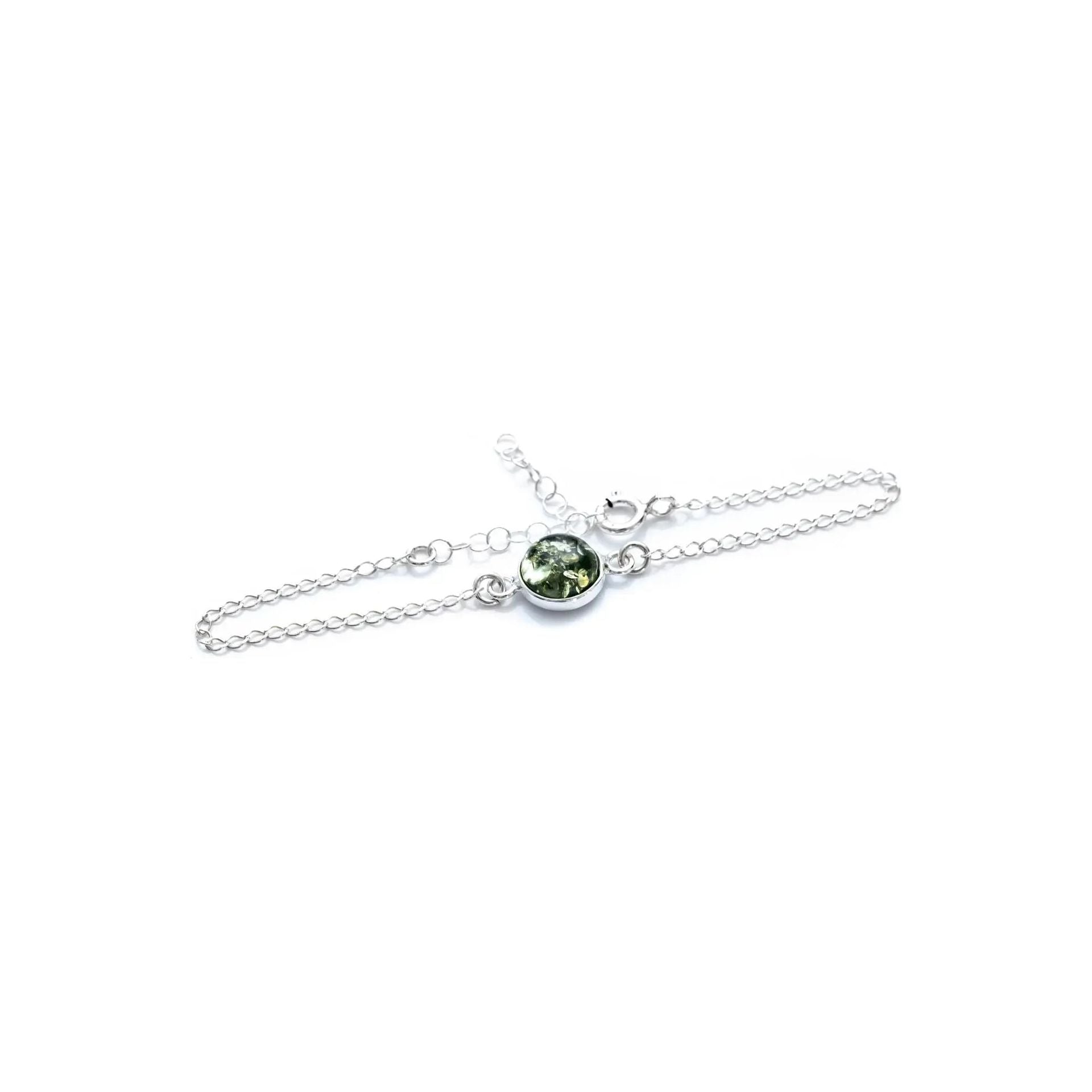 ESSENTIALS Green Amber Link Chain Bracelet Spirit Journeys Gifts
