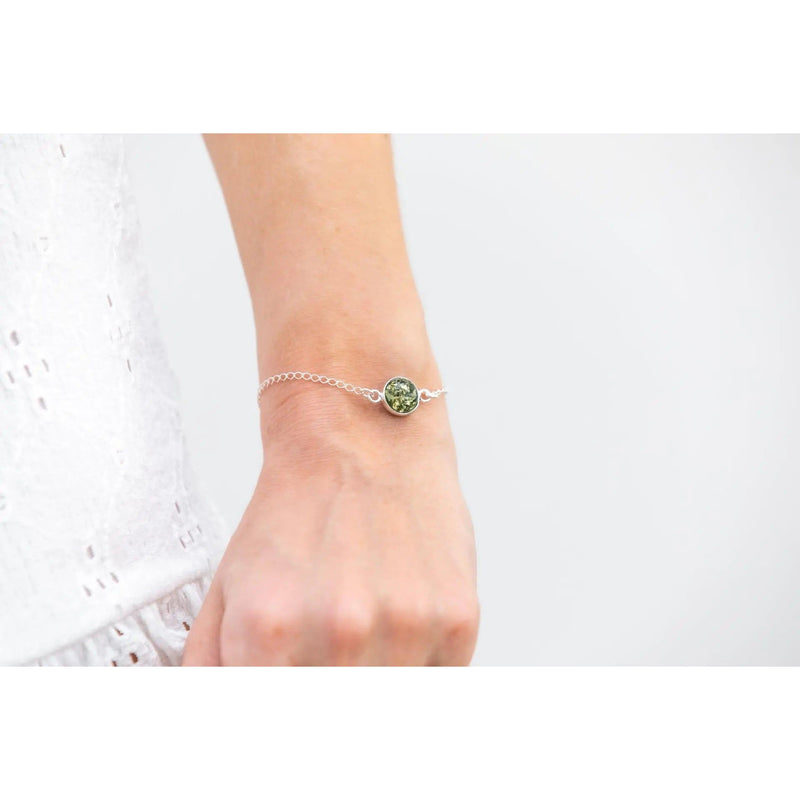 ESSENTIALS Green Amber Link Chain Bracelet Spirit Journeys Gifts