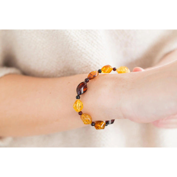 Elegant Multicolour Faceted Amber Bead Bracelet Spirit Journeys Gifts