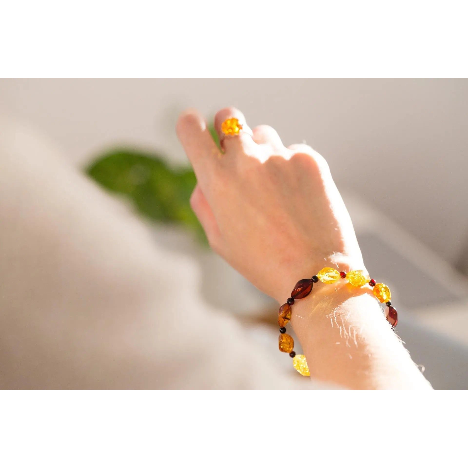 Elegant Multicolour Faceted Amber Bead Bracelet Spirit Journeys Gifts