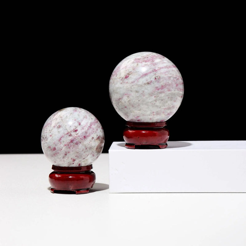 Exquisite Plum Tourmaline Sphere - Healing Crystal, Meditation, Decorative Sphere: 4.5-5cm Moon Rituals