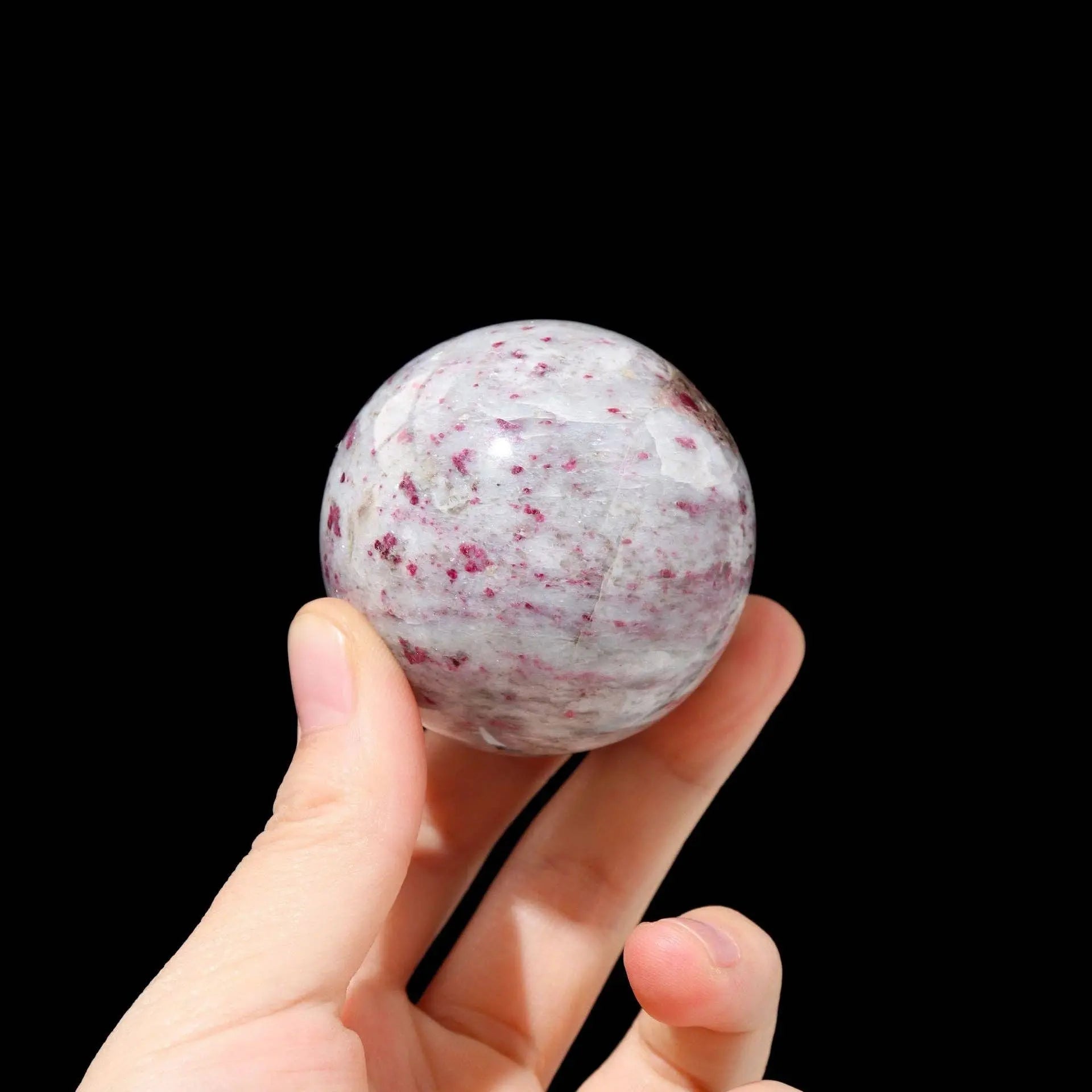 Exquisite Plum Tourmaline Sphere - Healing Crystal, Meditation, Decorative Sphere: 4.5-5cm Moon Rituals