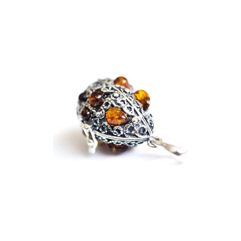 Fabergé Inspired Amber Egg Locket Necklace Spirit Journeys Gifts