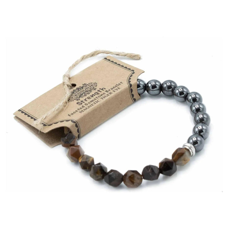 Faceted Gemstone Bracelet - Magnetic Tiger Eye Spirit Journeys Gifts