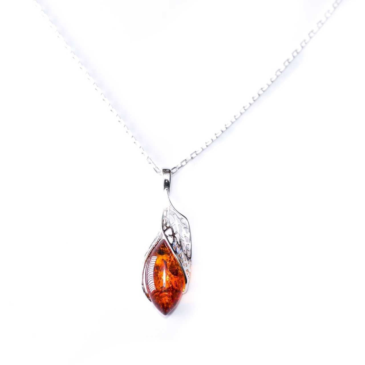 Fancy Top Amber & Silver Pendant Spirit Journeys