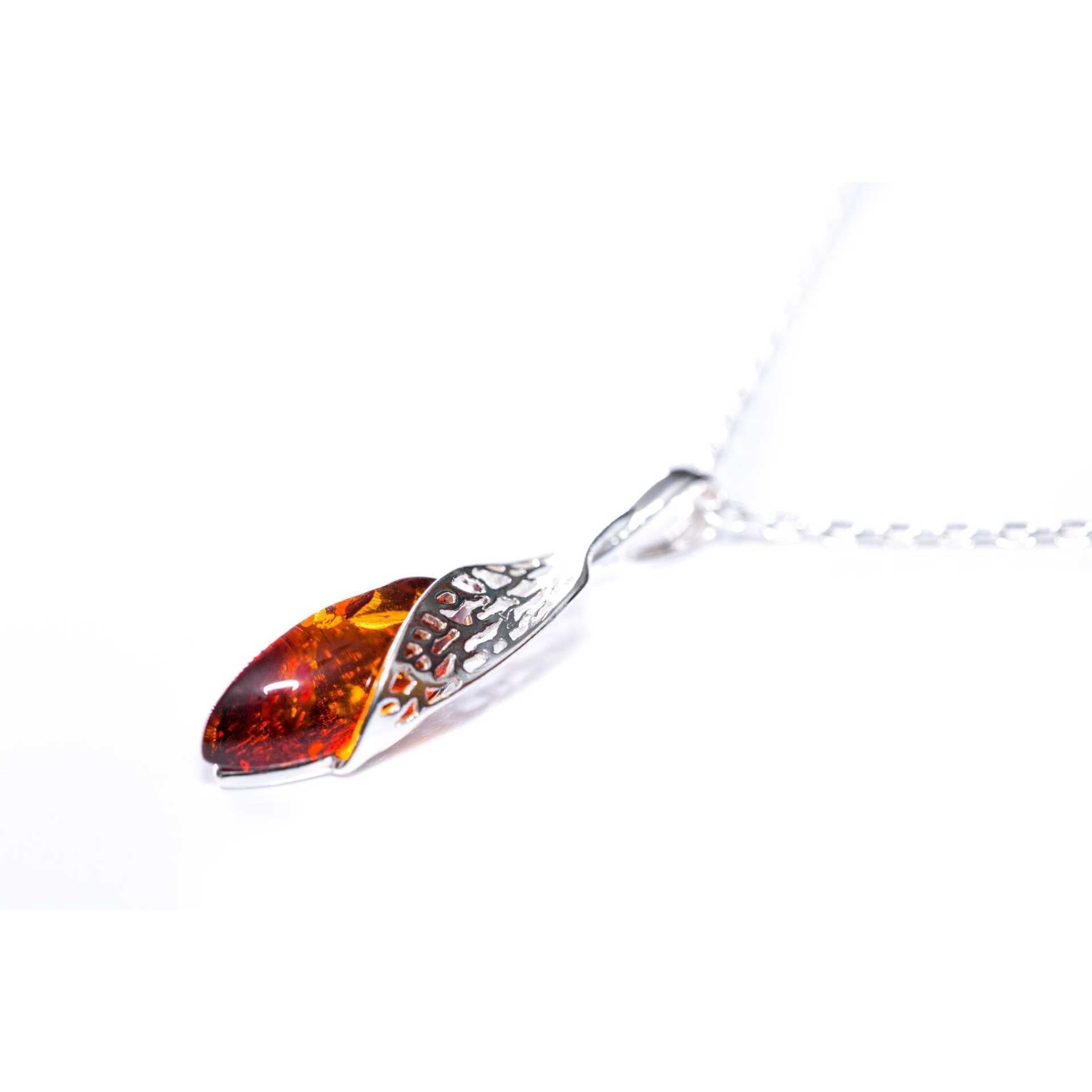 Fancy Top Amber & Silver Pendant Spirit Journeys