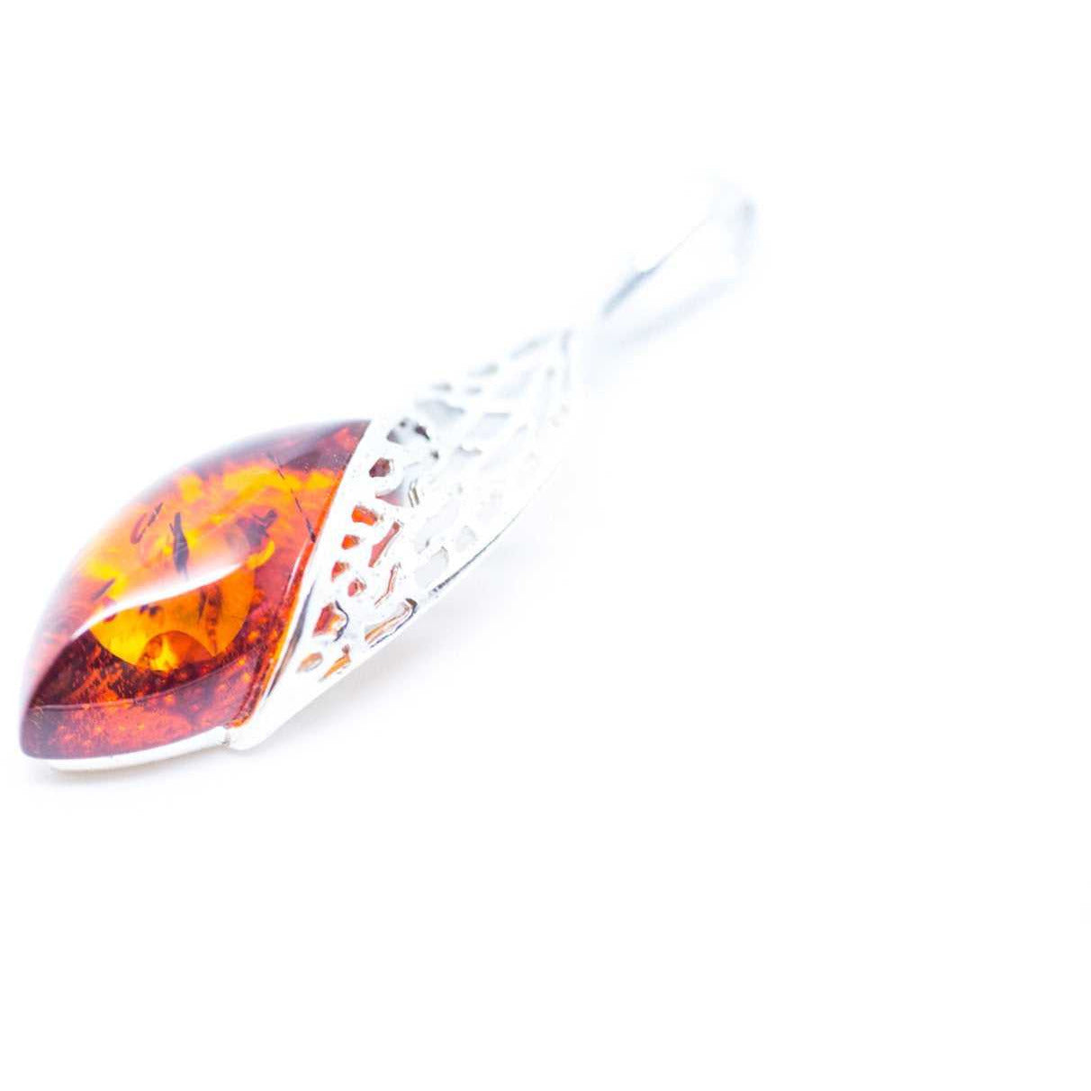 Fancy Top Amber & Silver Pendant Spirit Journeys