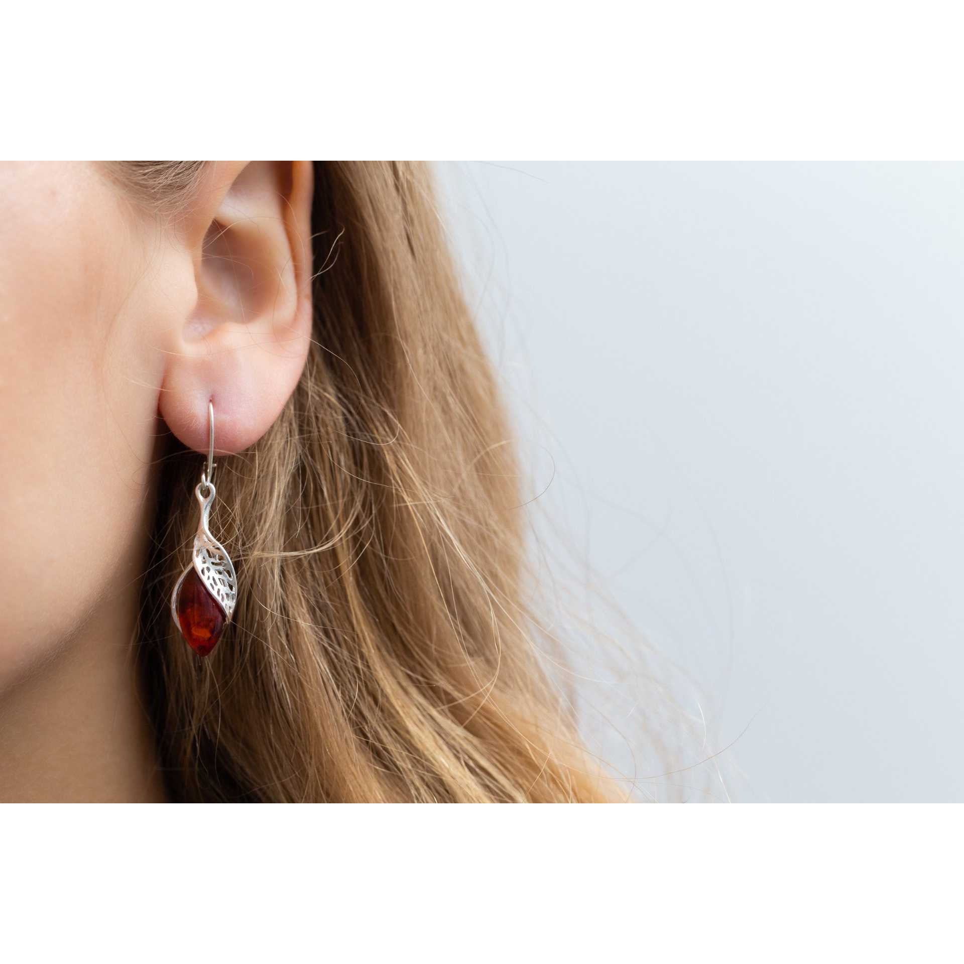 Fancy Top Cognac Amber Earrings Spirit Journeys