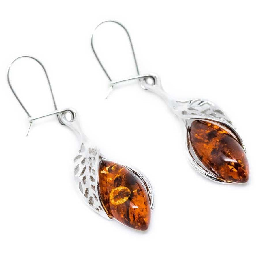 Fancy Top Cognac Amber Earrings Spirit Journeys