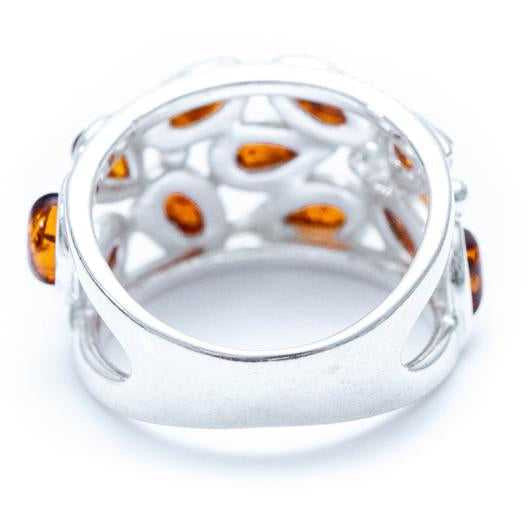 Floral Amber Cuff Ring Spirit Journeys