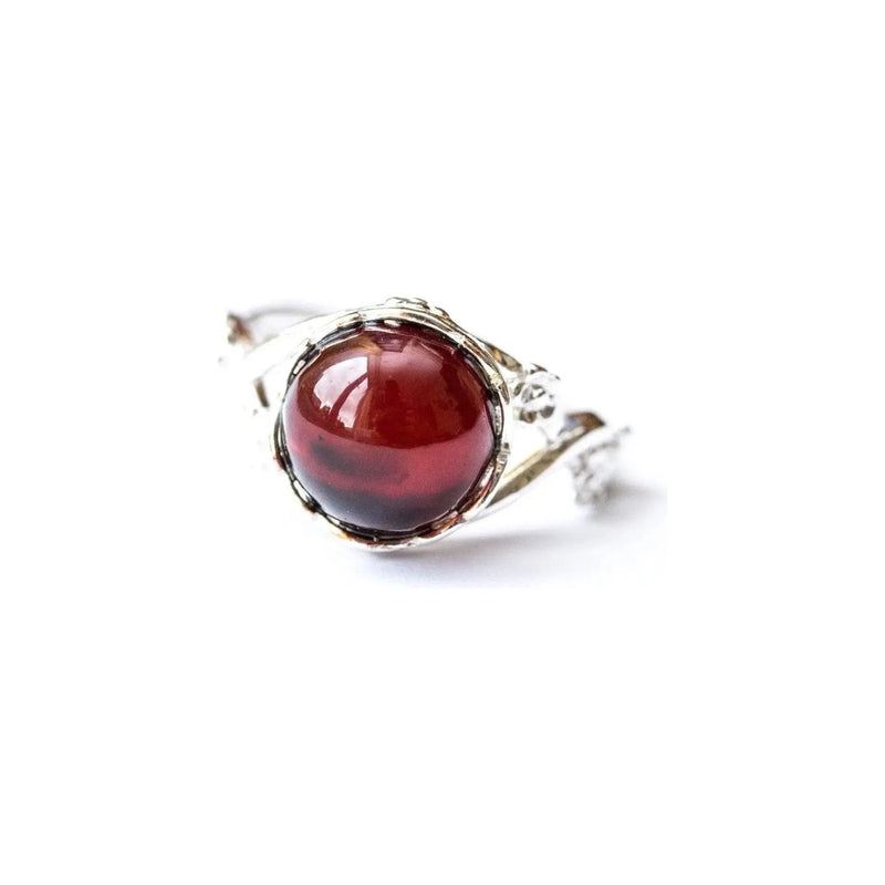 Floral Cherry Amber Ring Spirit Journeys Gifts