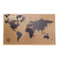 Framed Travel Corkboard Map, 90x60cm gekofaire